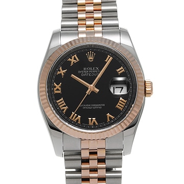 ロレックス デイトジャスト 36 116231 ブラック メンズ 時計 【中古】【wristwatch】