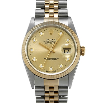 ロレックス デイトジャスト 36 16233G シャンパン/ダイヤモンド メンズ 時計 【中古】【wristwatch】