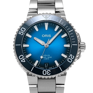 オリス アクイス デイト キャリバー400 01 400 7769 4135-07 8 22 09PEB ブルー メンズ 時計 【中古】【wristwatch】