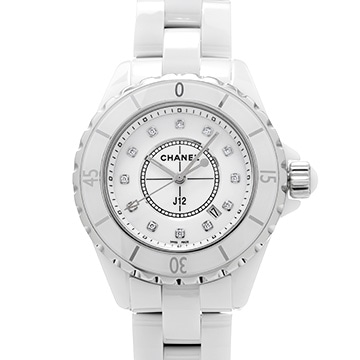 シャネル J12 33MM H1628 ホワイト/ダイヤモンド レディース 時計 【中古】【wristwatch】