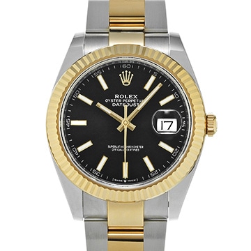 ロレックス デイトジャスト 41 126333 ブラック メンズ 時計 【未使用】【wristwatch】