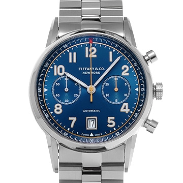 ティファニー CT60 クロノグラフ 42ｍｍ 34677298 ブルー メンズ 時計 【中古】【wristwatch】