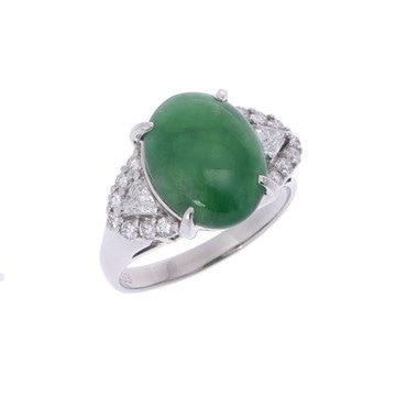 ノーブランド 翡翠リング シルバー Pt900プラチナ レディース ジュエリー 【中古】【jewelry】