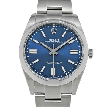 ロレックス オイスターパーペチュアル 41 124300 ブライトブルー メンズ 時計 【中古】【wristwatch】