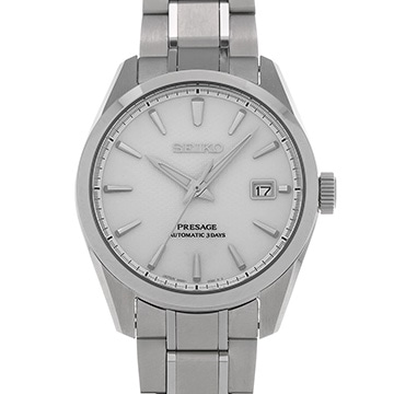 セイコー プレザージュ  シャープエッジド シリーズ SARX115 ホワイト メンズ 時計 【中古】【wristwatch】