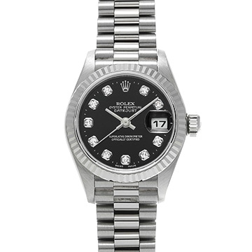 ロレックス デイトジャスト 79179G ブラック/ダイヤモンド レディース 時計 【中古】【wristwatch】