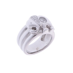 ショパール 象モチーフ ハッピーダイヤ リング シルバー K18ホワイトゴールド WG レディース ジュエリー 【中古】【jewelry】