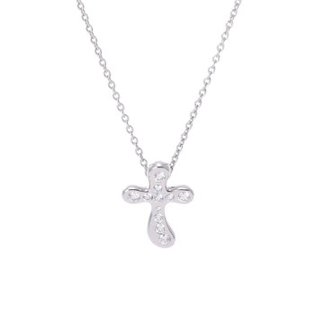 ティファニー ドッツクロス ネックレス シルバー Pt950プラチナ レディース ジュエリー 【中古】【jewelry】