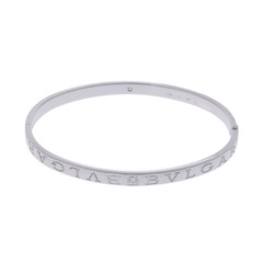 ブルガリ ダブルロゴ バングル #L シルバー K18ホワイトゴールド WG レディース ジュエリー 【中古】【jewelry】