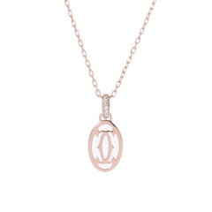 カルティエ ロゴドゥーブルC ネックレス ゴールド K18ピンクゴールド PG レディース ジュエリー 【中古】【jewelry】