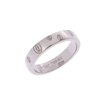 カルティエ ハッピーバースデーリング #52 シルバー K18ホワイトゴールド WG レディース ジュエリー 【中古】【jewelry】