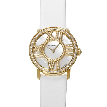 ティファニー アトラス カクテル ラウンド Z1900.10.50E91A40B ホワイトシェル レディース 時計 【中古】【wristwatch】