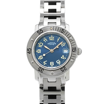 エルメス クリッパー ダイバー CL5.210 ブルー レディース 時計 【中古】【wristwatch】