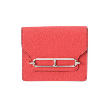 エルメス ルリ スリムウォレット ローズテキサス シェーブル ユニセックス 財布 【未使用】【purse】