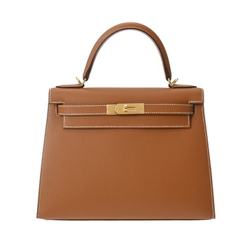 エルメス ケリー 28 外縫い 2WAY ゴールド ヴォーエプソン レディース バッグ 【中古】【bag】
