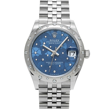 ロレックス デイトジャスト 31 278344RBR アズーロブルー フローラルモチーフ/ダイヤモンド ユニセックス 時計 【中古】【wristwatch】