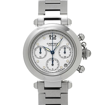 カルティエ パシャC クロノグラフ W31039M7 ホワイト ユニセックス 時計 【中古】【wristwatch】