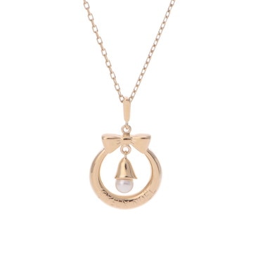 ミキモト JOYEUX NOEL リボン ネックレス K18イエローゴールド YG レディース ジュエリー 【中古】【jewelry】