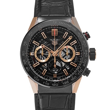 タグ ホイヤー カレラ クロノグラフ CBG2A50.FC6450 ブラック メンズ 時計 【中古】【wristwatch】