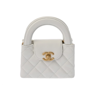 シャネル マトラッセ チェーンクラッチ ホワイト AP3435 シャイニークランブルカーフスキン レディース バッグ 【未使用】【bag】