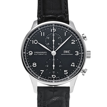 IWC ポルトギーゼ クロノグラフ IW371609 ブラック メンズ 時計 【中古】【wristwatch】