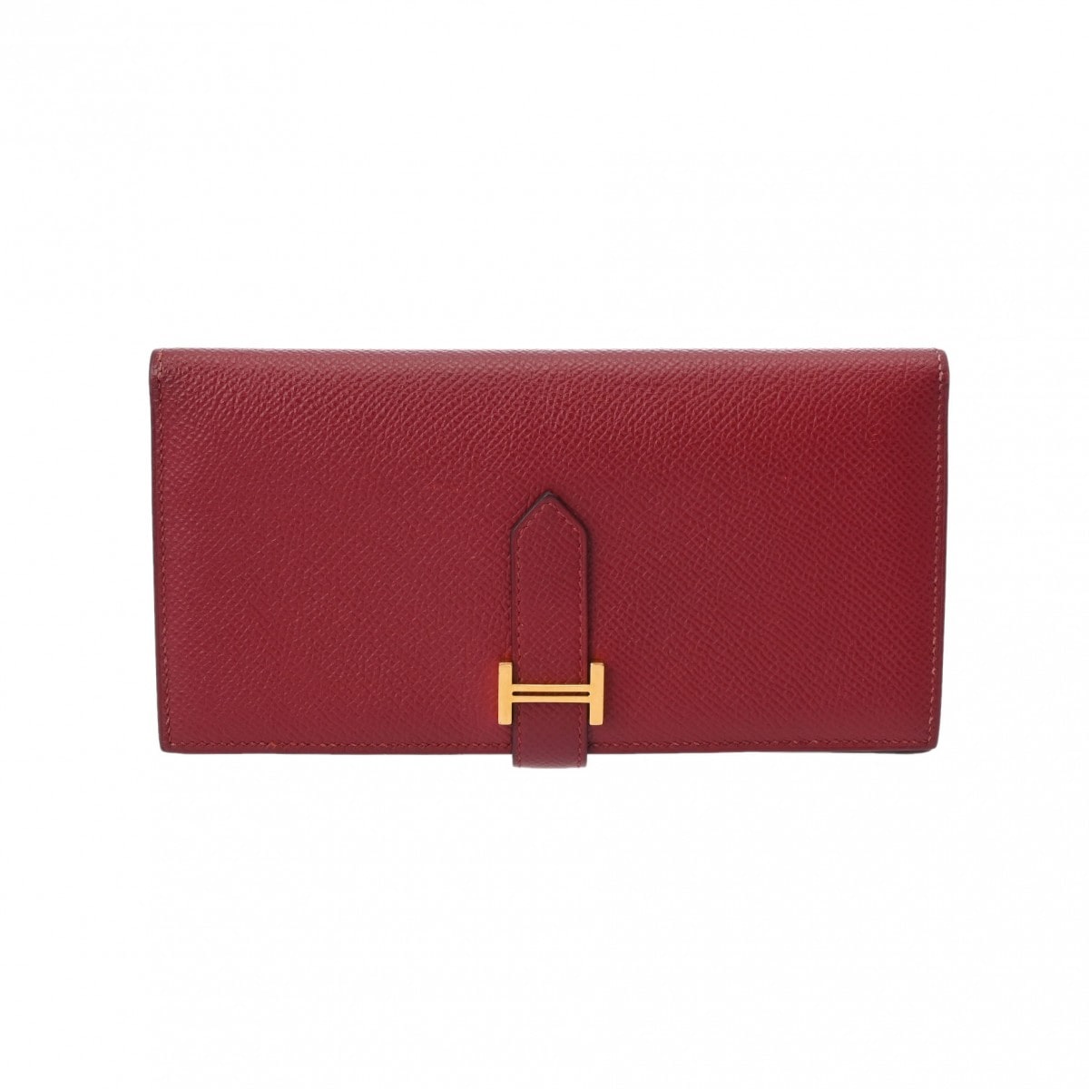 エルメス ベアン スフレ ルージュアッシュ/ゴールド金具 ヴォーエプソン ユニセックス 財布 【中古】【purse】
