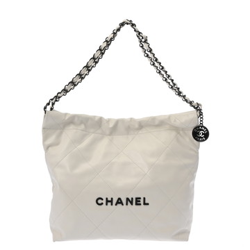 シャネル CHANEL22 スモールハンドバッグ ホワイト/ブラック金具 AS3260 シャイニーカーフスキン レディース バッグ 【未使用】【bag】
