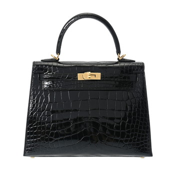 エルメス ケリー 25 外縫い 2WAY ブラック アリゲーターリセ レディース バッグ 【未使用】【bag】
