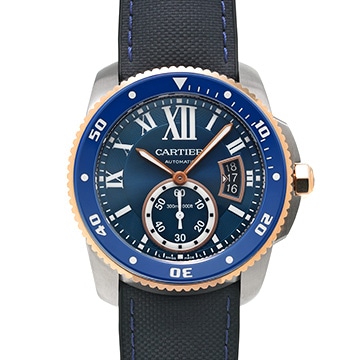カルティエ カリブル ドゥ カルティエ ダイバー W2CA0008 ブルー メンズ 時計 【中古】【wristwatch】