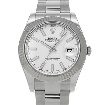 ロレックス デイトジャスト II 116334 ホワイト メンズ 時計 【中古】【wristwatch】