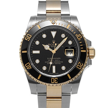 ロレックス サブマリーナ デイト 116613GLN ブラック/ダイヤモンド メンズ 時計 【中古】【wristwatch】