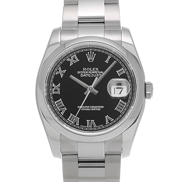 ロレックス デイトジャスト 116200 ブラック メンズ 時計 【中古】【wristwatch】