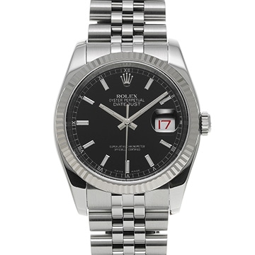 ロレックス デイトジャスト 116234 ブラック メンズ 時計 【中古】【wristwatch】