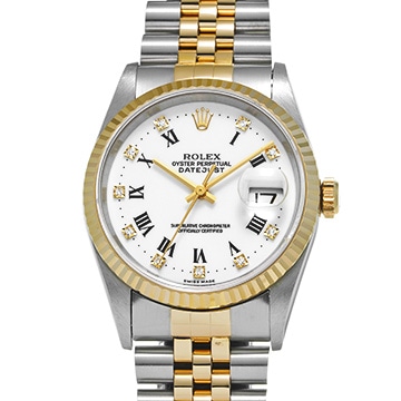 ロレックス デイトジャスト 16233G ホワイト/ダイヤモンド メンズ 時計 【中古】【wristwatch】
