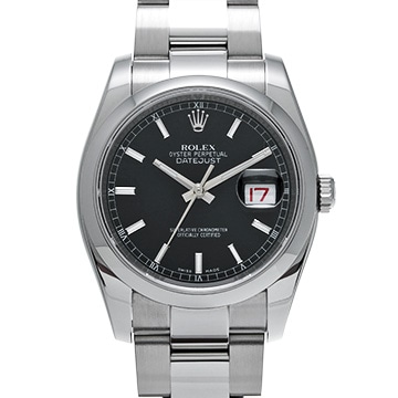 ロレックス デイトジャスト 116200 ブラック メンズ 時計 【中古】【wristwatch】