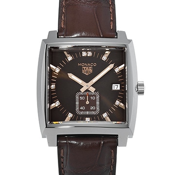 タグ ホイヤー モナコ クォーツ WAW131E.FC6420 ブラウン/ダイヤモンド レディース 時計 【中古】【wristwatch】
