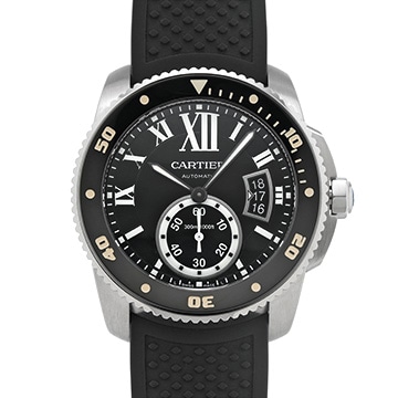 カルティエ カリブル ドゥ カルティエ ダイバー W7100056 ブラック メンズ 時計 【中古】【wristwatch】