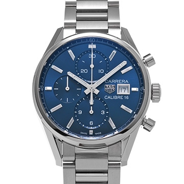 タグ ホイヤー カレラ キャリバー16 クロノグラフ CBK2112.BA0715 ブルー メンズ 時計 【中古】【wristwatch】