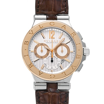 ブルガリ ディアゴノ カリブロ 303 クロノグラフ DG42C6SPGLDCH シルバー メンズ 時計 【中古】【wristwatch】