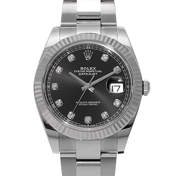 ロレックス デイトジャスト 41 126334G ブライトブラック/ダイヤモンド メンズ 時計 【新品】【wristwatch】