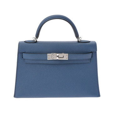 エルメス ミニケリー2 ブルーアガット ヴォーエプソン レディース バッグ 【中古】【bag】