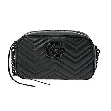 グッチ GGマーモント スモールショルダーバッグ ブラック 447632 キルティング レディース バッグ 【中古】【bag】