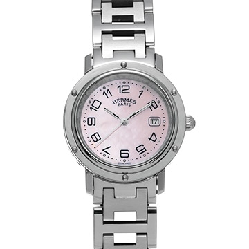 エルメス クリッパーナクレ CL6.410.214/3831 ピンクシェル ユニセックス 時計 【中古】【wristwatch】