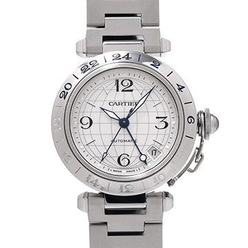 カルティエ パシャ C メリディアン GMT W31078M7 シルバー ユニセックス 時計 【中古】【wristwatch】