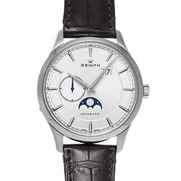 ゼニス キャプテン ムーンフェイズ 03.2143.691/01.C498 シルバー メンズ 時計 【中古】【wristwatch】