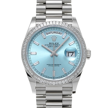 ロレックス デイデイト 36 128396TBR アイスブルー/ダイヤモンド メンズ 時計 【中古】【wristwatch】