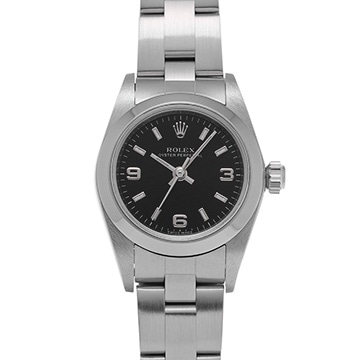 ロレックス オイスターパーペチュアル 76080 ブラック レディース 時計 【中古】【wristwatch】