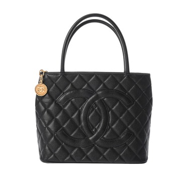 シャネル 復刻トート ブラック A01804 キャビアスキン レディース バッグ 【中古】【bag】