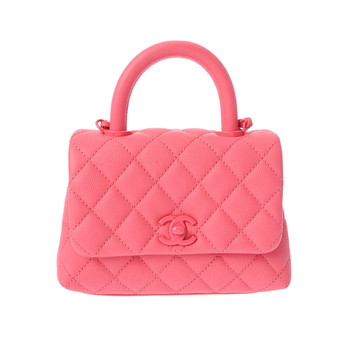 シャネル ココハンドル XXS ピンク AS2215 キャビアスキン レディース バッグ 【中古】【bag】