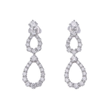 ハリー ウィンストン ダブルループ ピアス シルバー EADPRDDBLLP Pt950プラチナ レディース ジュエリー 【中古】【jewelry】